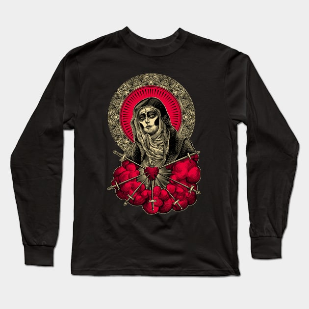 Virgin Muerte Long Sleeve T-Shirt by Tonymidi Artworks Studio